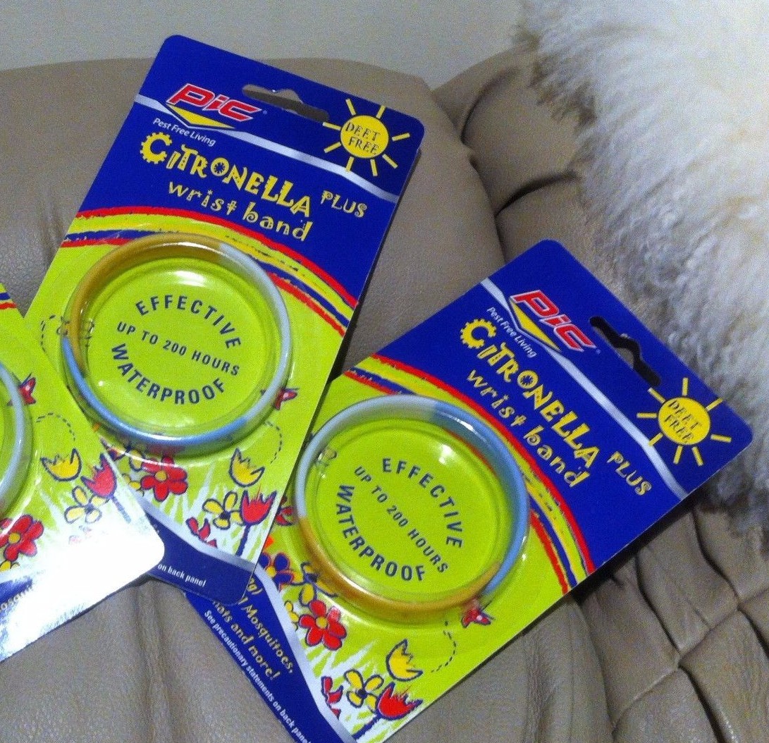 2 X Pic Citronella Waterproof +Deet Free Wrist Band (Up To 200 Hours)