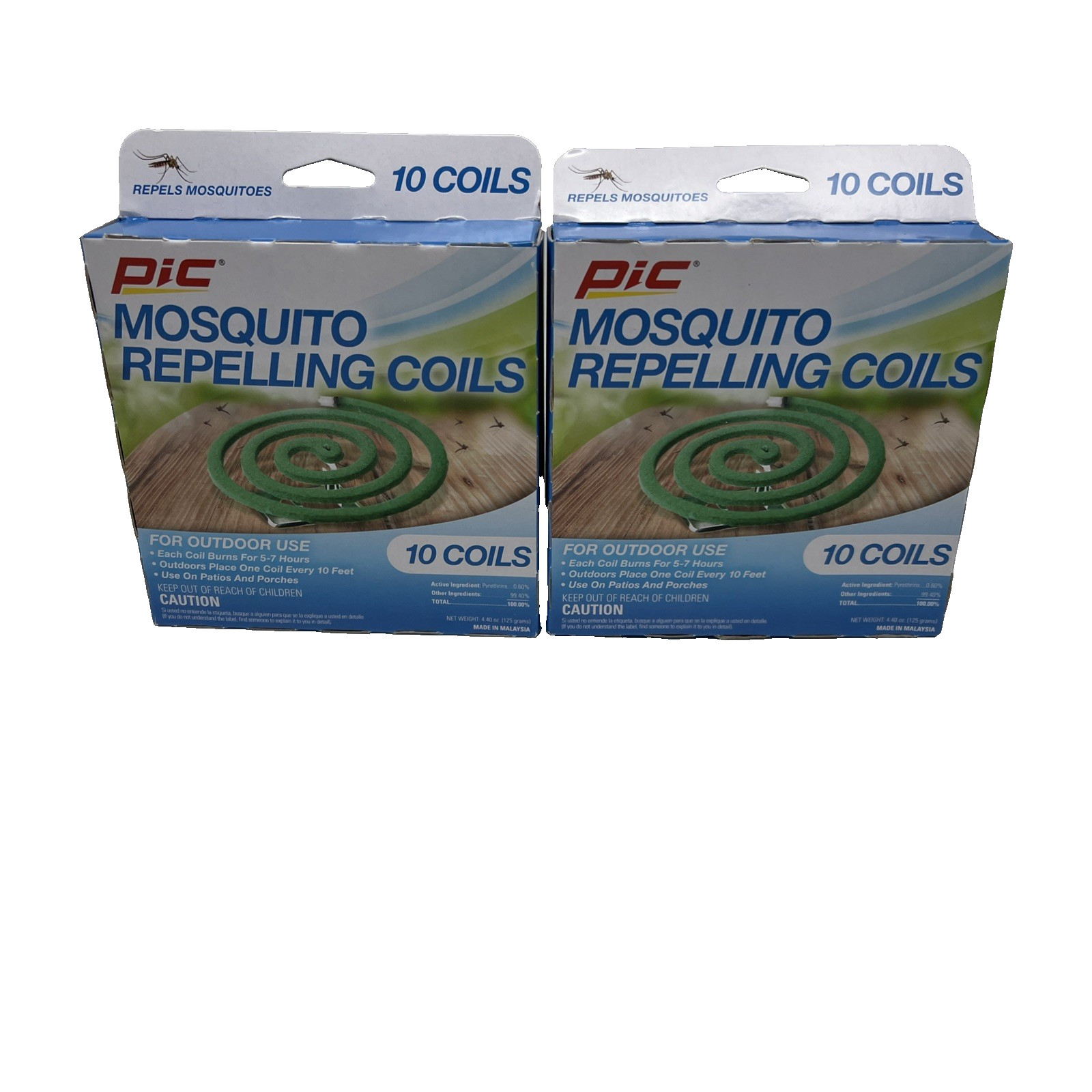 2 Pack PIC Mosquito Repelling Coils 10 Coils Each Outdoor Insect Bug Model