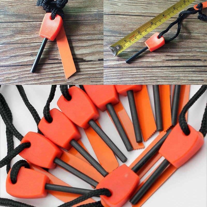 10 Magnesium Ferro Rod Survival Flint Fire Starter Emergency Striker Ferrocerium