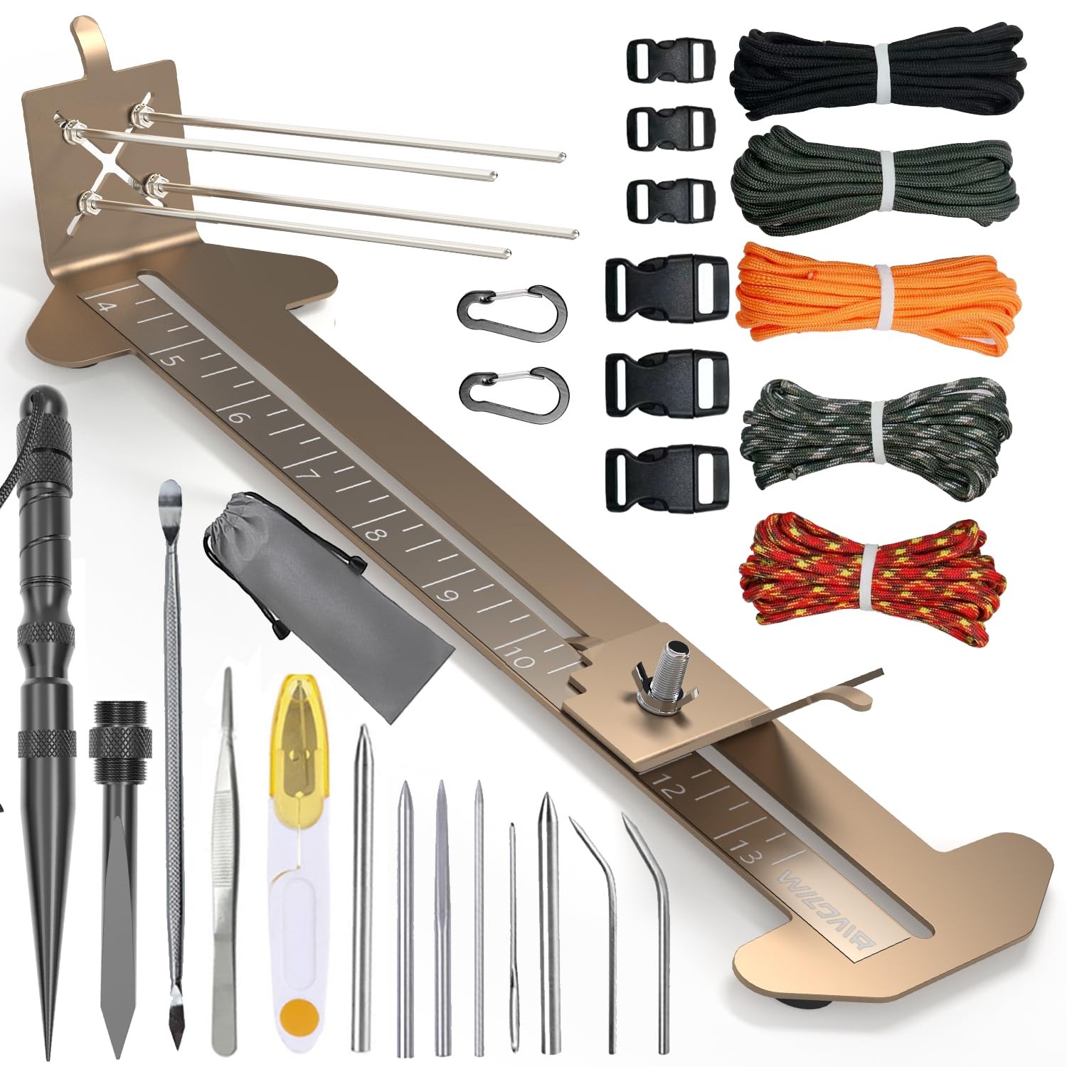 Paracord Bracelet Jig Kit – Pro Tool Kit With Marlin Spike FID Set, Adjustabl…