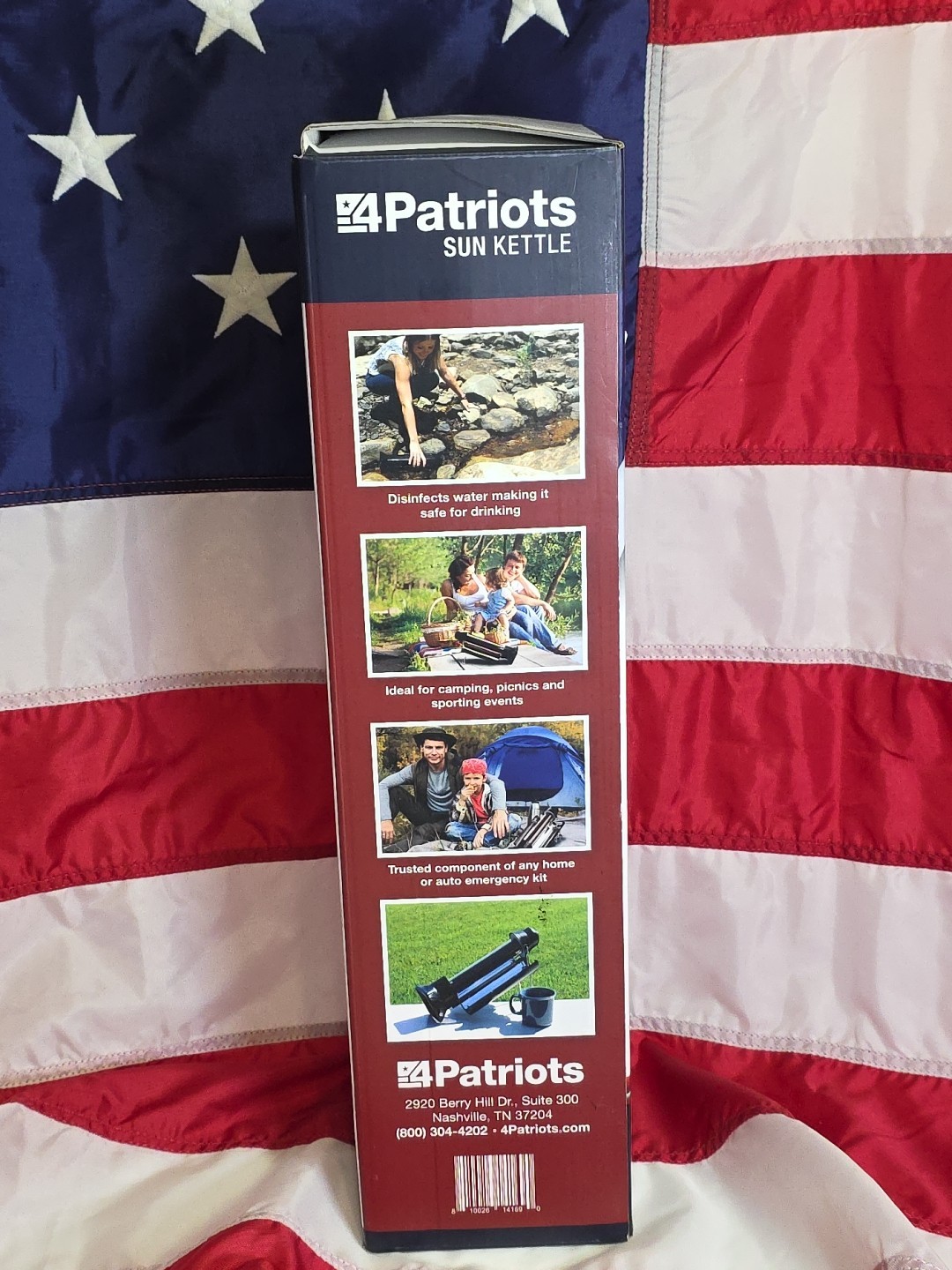 NEW 4Patriots Sun Kettle 500ml 16.9 fl oz Portable Solar Water Heater