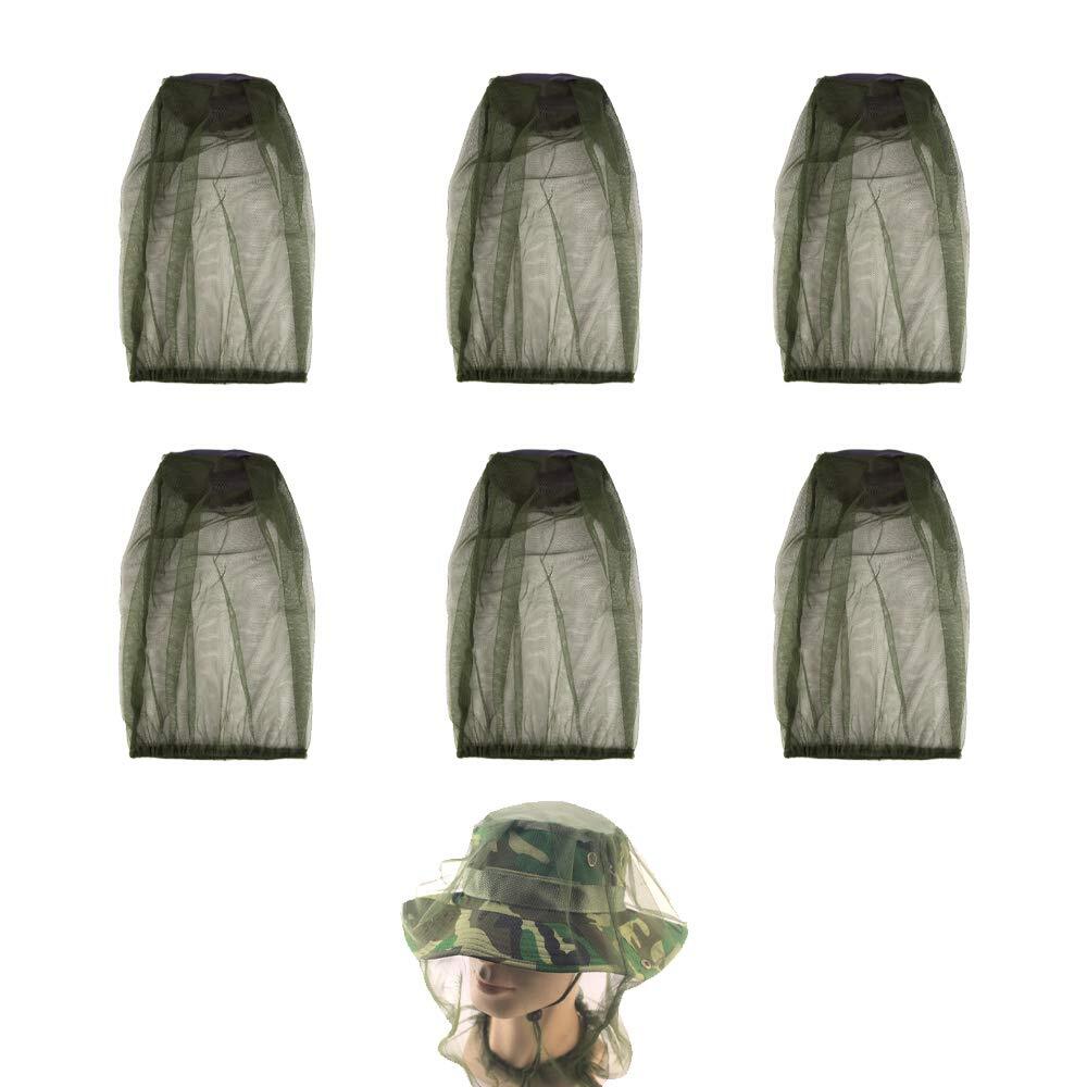 6 Pack Mesh Mosquito Head Net Face Neck Fly Netting Hood for Camping Hiking