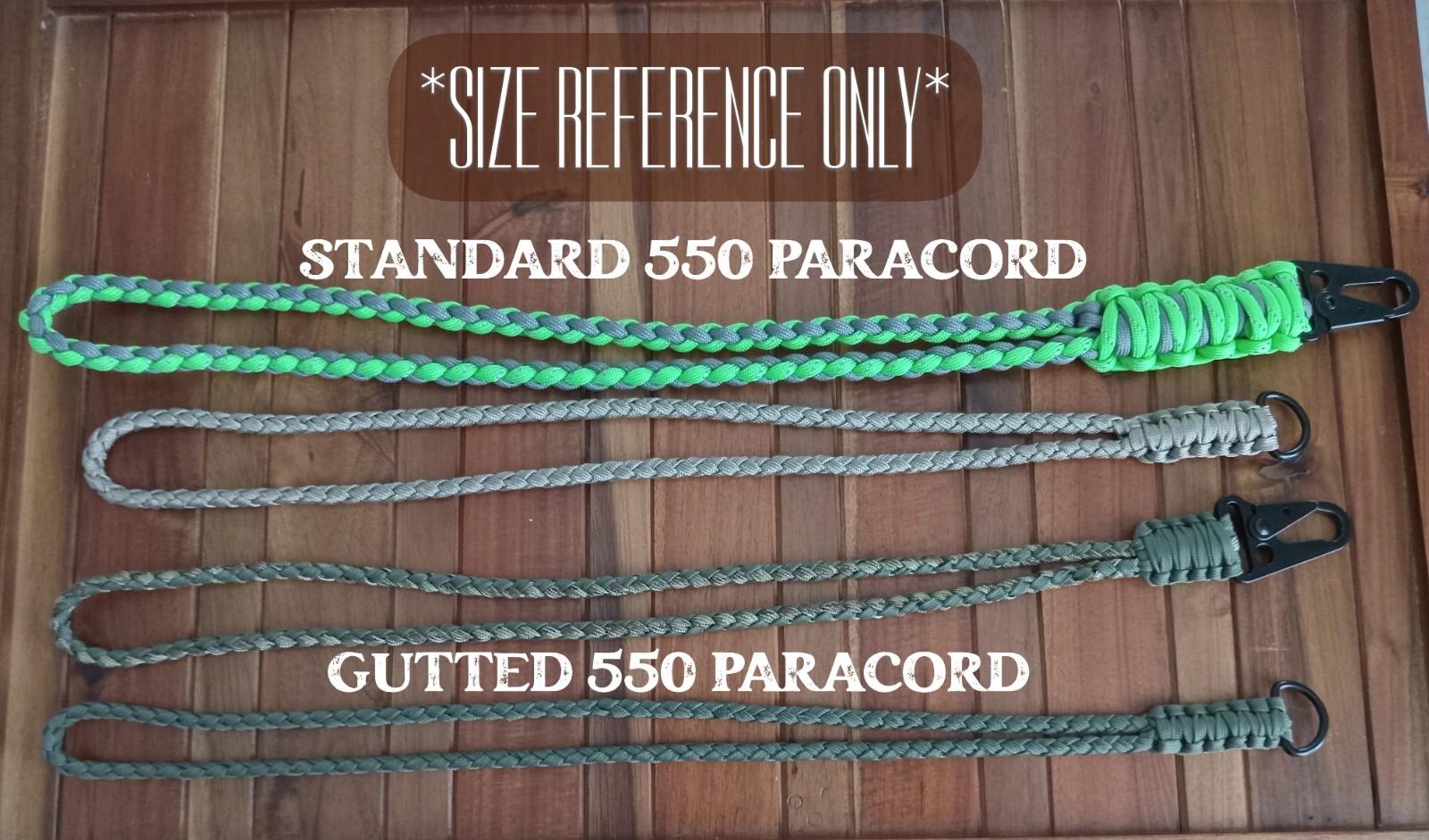 ARMY GREEN 33″ GUTTED 550 Paracord Neck Lanyard/Keychain/ID badge 1″ D-ring