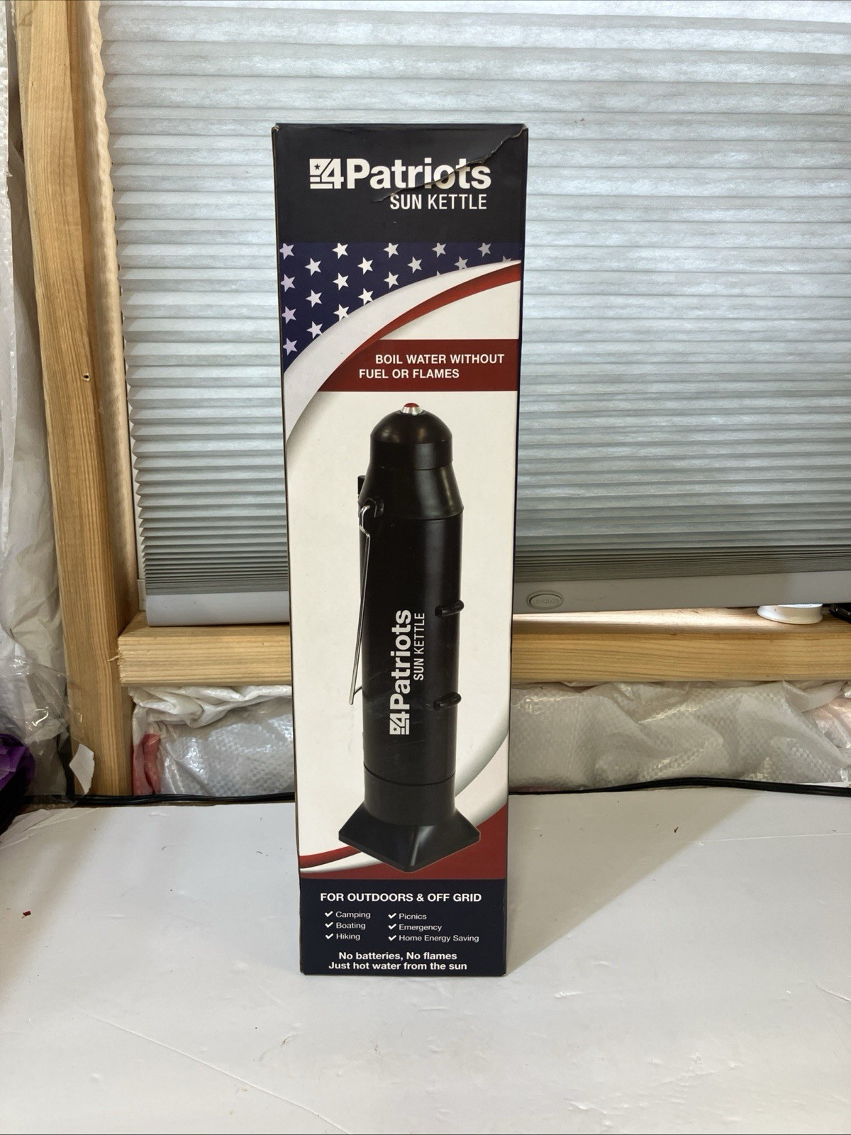 4 Patriots Sun Kettle Water Heater Portable Solar Thermos 16.9fl oz Camping Cook