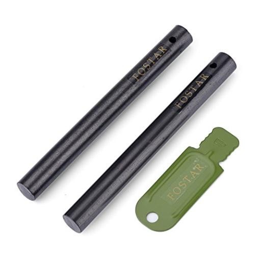 FOSTAR 2PCS Upgrade Ferro Rod Flint Fire Starter, 1/2 Inch X 5 Inch Thick Fire