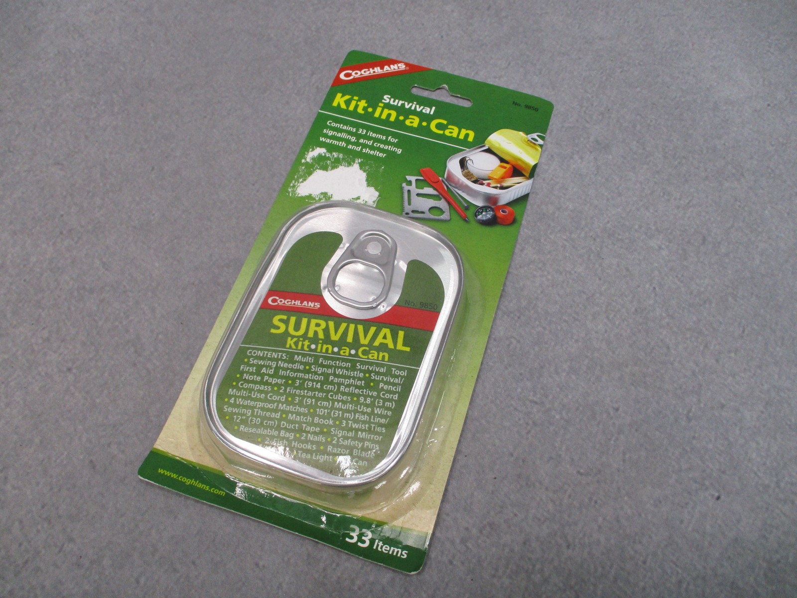 Coghlan’s Survival Kit in a Can 33 Pc Emergency Camping Pocket Kit 9850 New