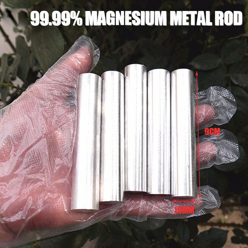 20PC 99.99％ Mg Magnesium Metal Rod Bar 16mmX9cm For Light Fire Camping Survival