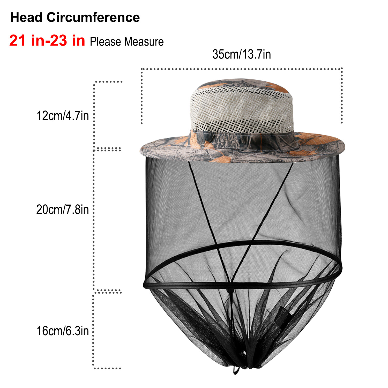 1PCS Anti-Mosquito Bug Bee Insect Head Net Hat Cap Sun Protection Fishing Hiking