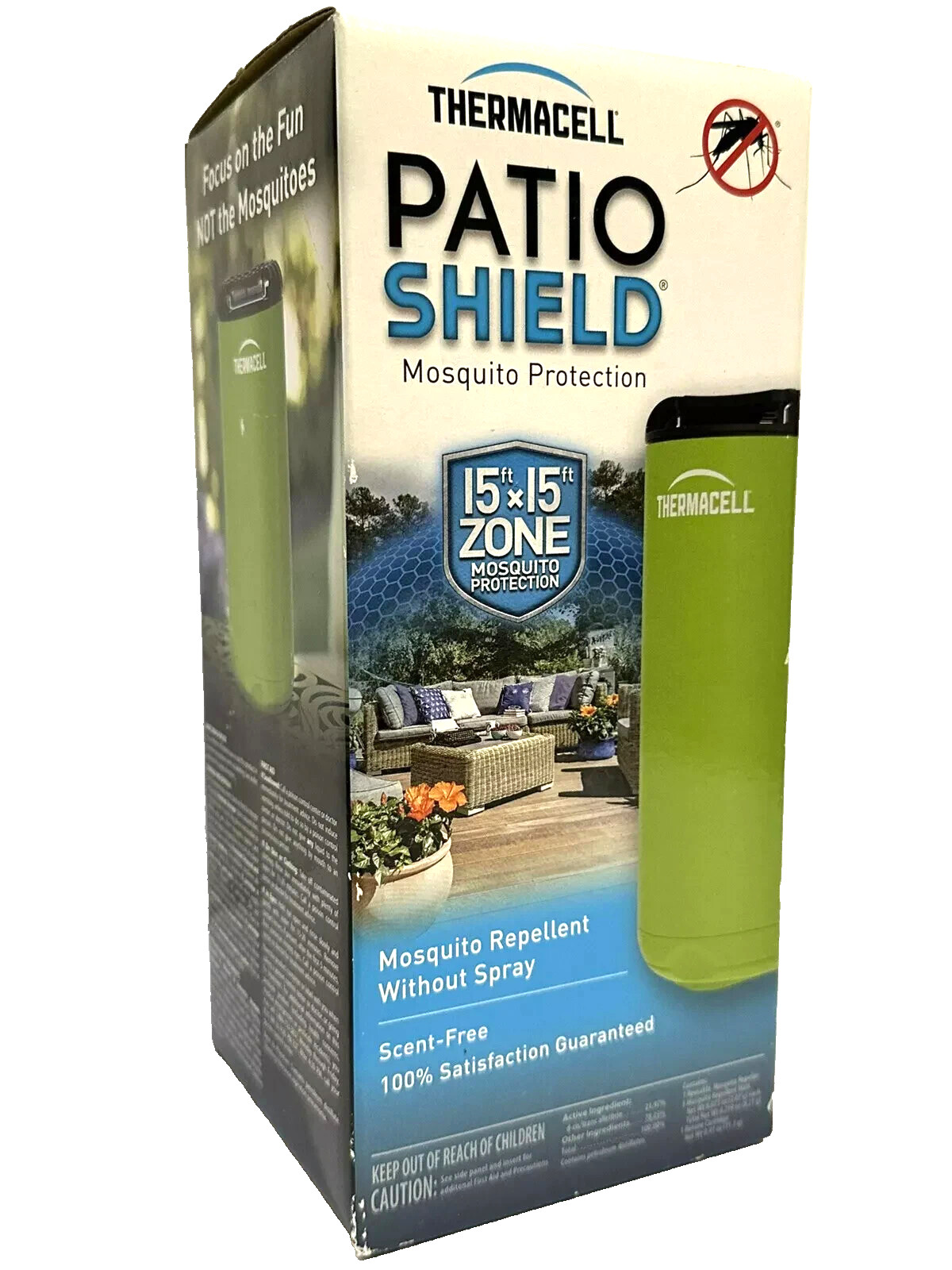 THERMACELL Patio Shield Mosquito Protection 15ftx15ft Zone Green NEW