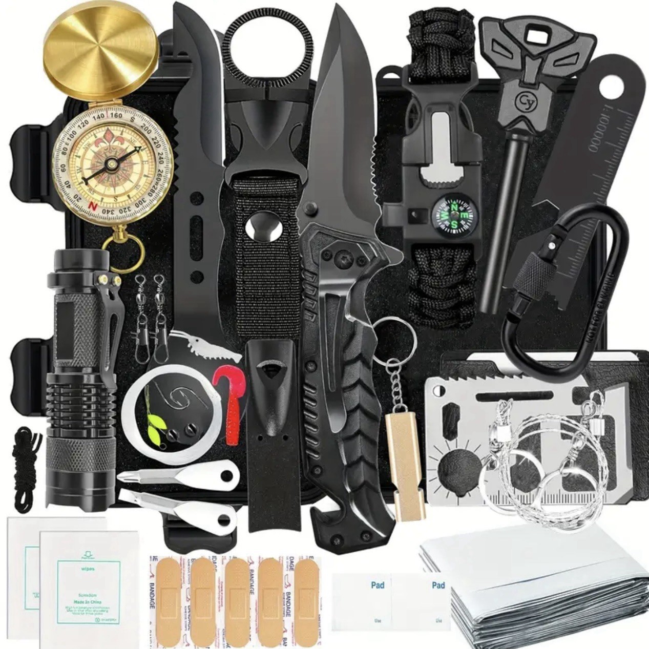 Ultimate Emergency Survival Kit 38 PCS Outdoor Camping Hiking Tactical First Aid
