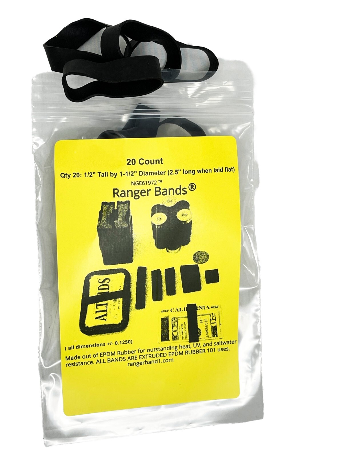 Ranger Bands® 20 Count Heavy Duty EPDM Rubber Tactical Bands Survival Gear USA