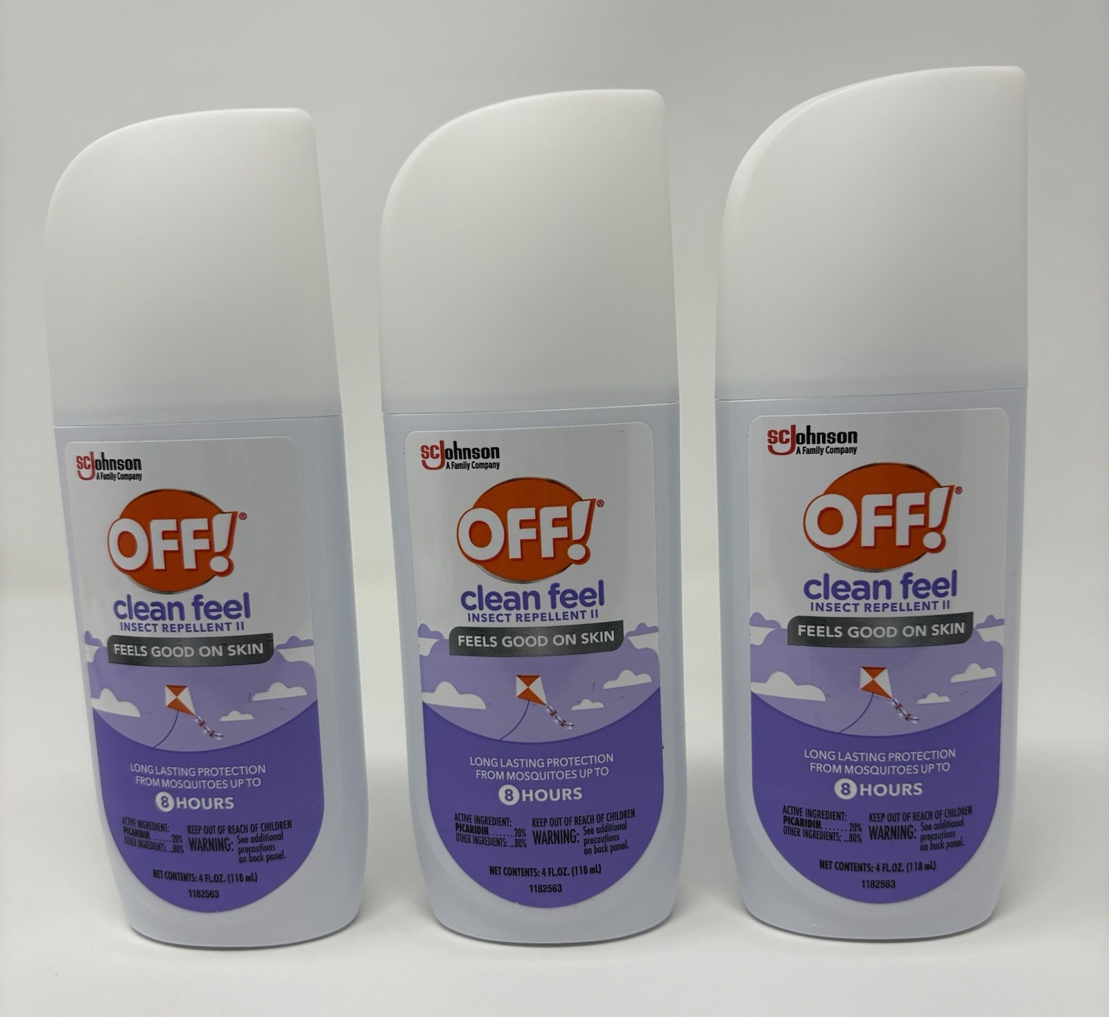 OFF! Clean Feel Insect Repellent II Mosquito Protection 4 oz Spray (Lot of 3)