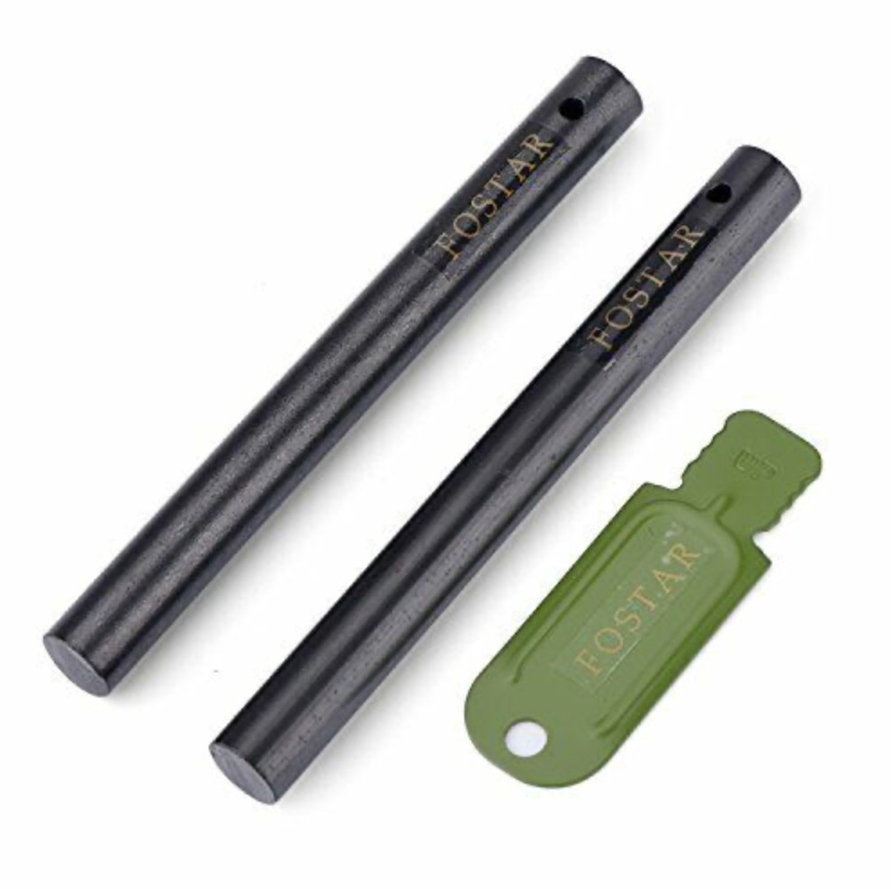 2pcs Upgrade Ferro Rod Flint Fire Starter 1/2 Inch X 5 Inch Thick Fire Steel Rod