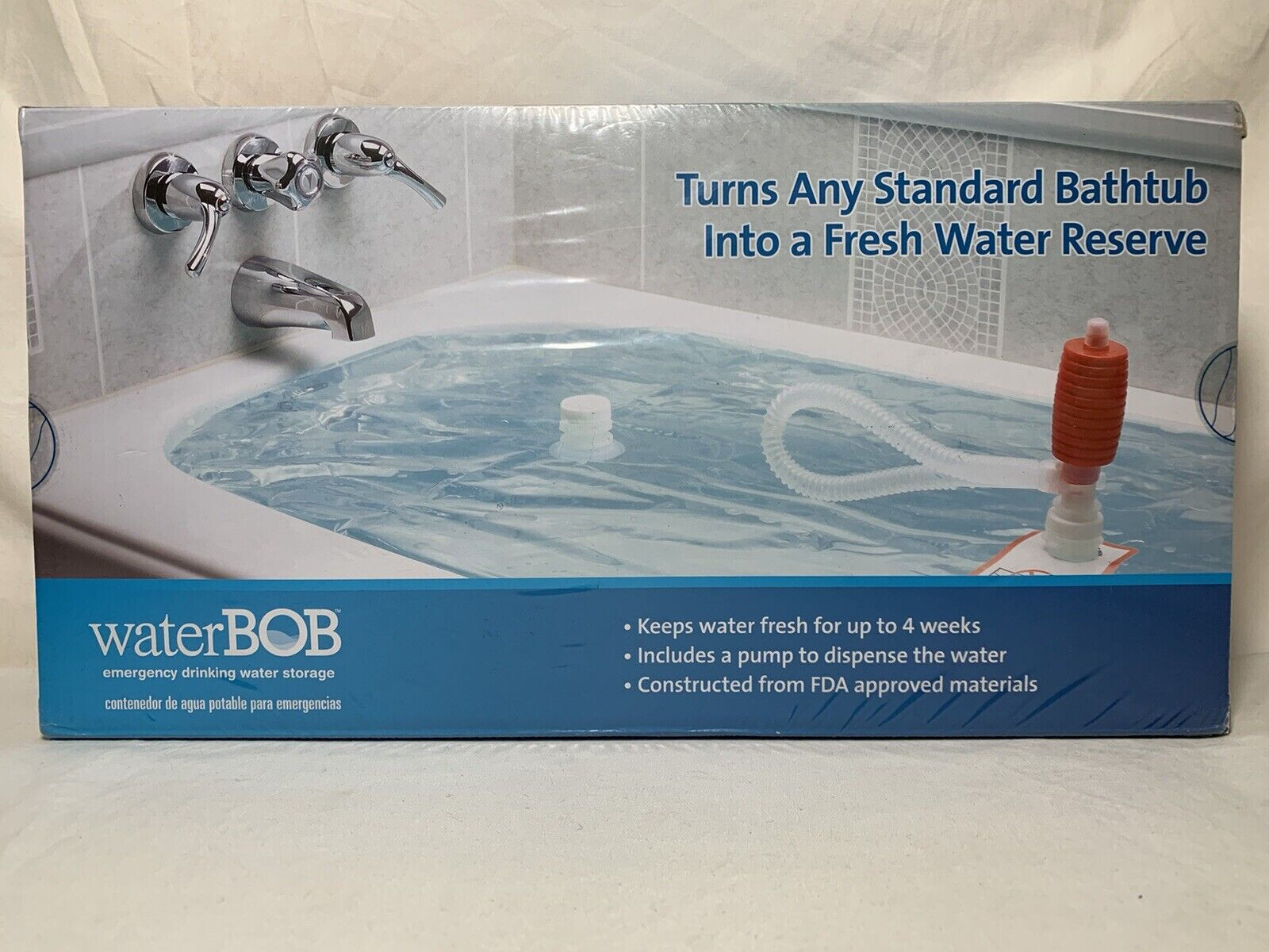 Emergency Water Bank Storage With Pump, Heavy Duty, 100-Gallon, Easy To Use-NEW