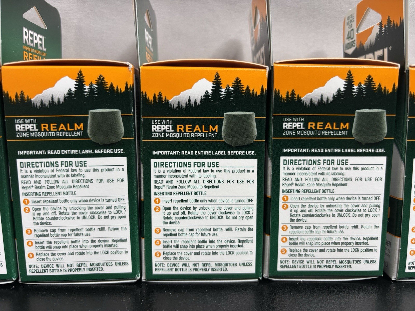 5 Pack Repel Realm Zone Mosquito Repellent Refills Green 40 Hour NEW