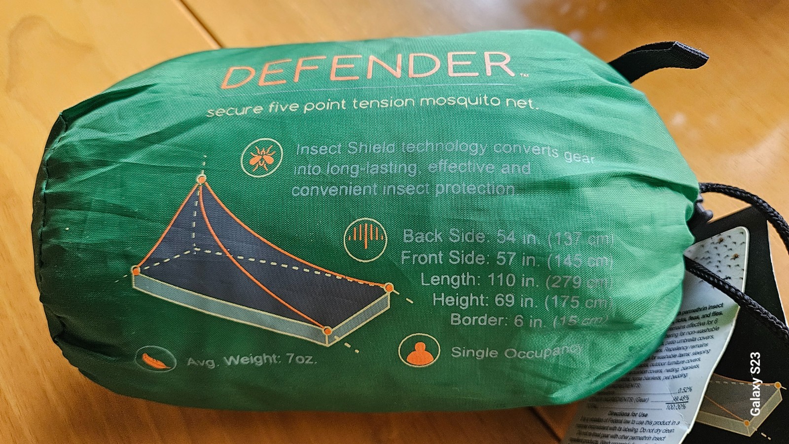 Mombasa Outdoor Defender Mosquito Net – Insect Shield Permethrin Treated – 7oz
