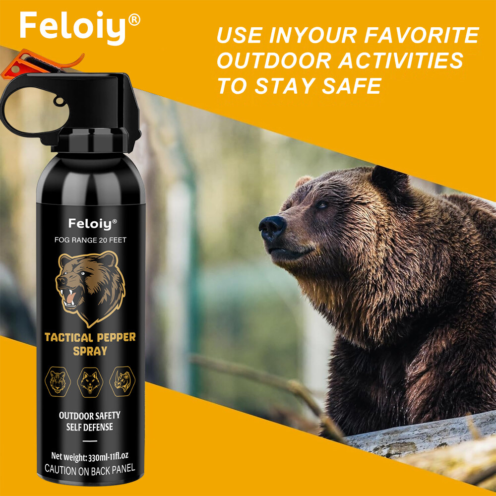 Feloiy Bear Spray Self Defense w/ Holster, 11 oz Cans, 20 ft Range NEW