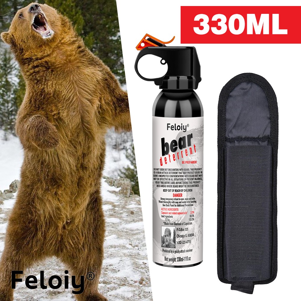 Feloiy Pepper Spray w/ Holster, 11 oz Cans, 30 ft Range, NEW