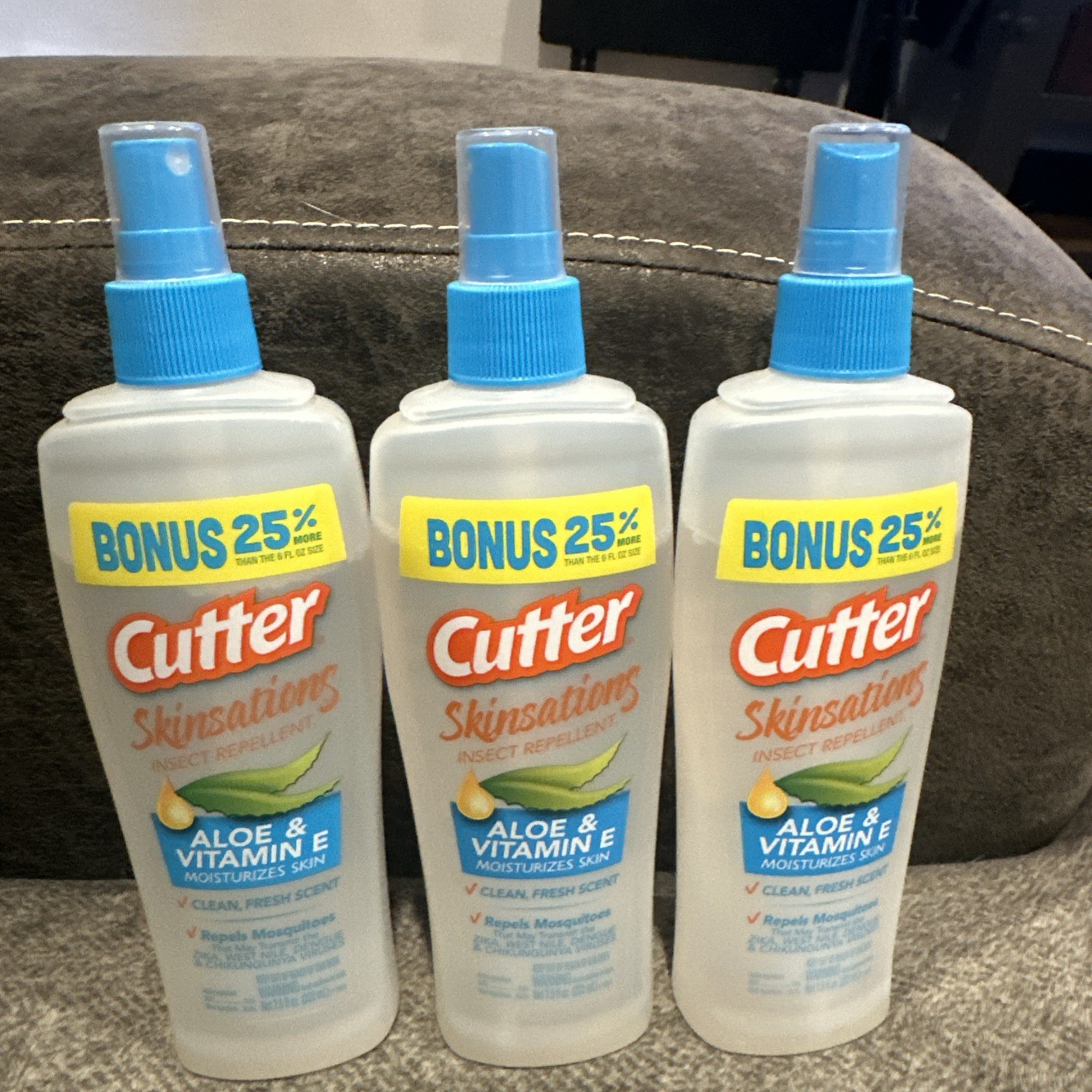 Cutter Skinsations Pump Spray Insect Repellent 7% DEET 7.5Oz 3 Pack