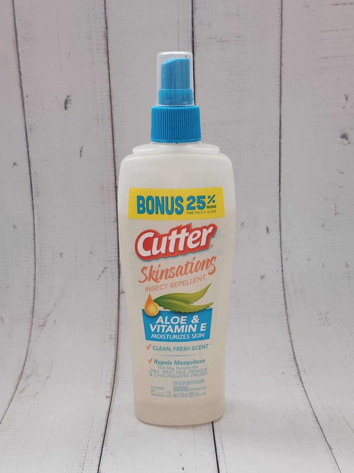 Cutter Skinsations Insect and Mosquito Repellent Spray, Clean Fresh Scent 7.5 oz