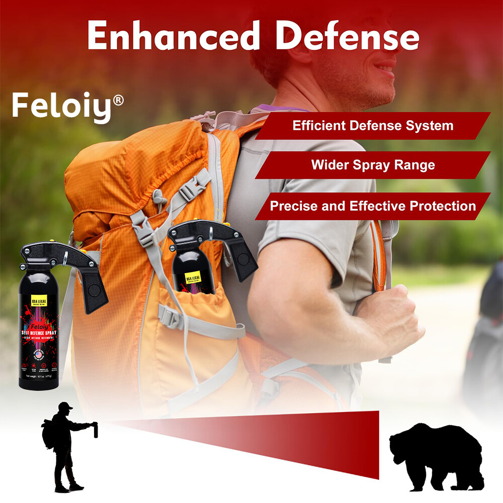 Feloiy Self Defence Spray Bear Attack W/ Spray Bag 1 Pack Free Peper Spray 1/2oz