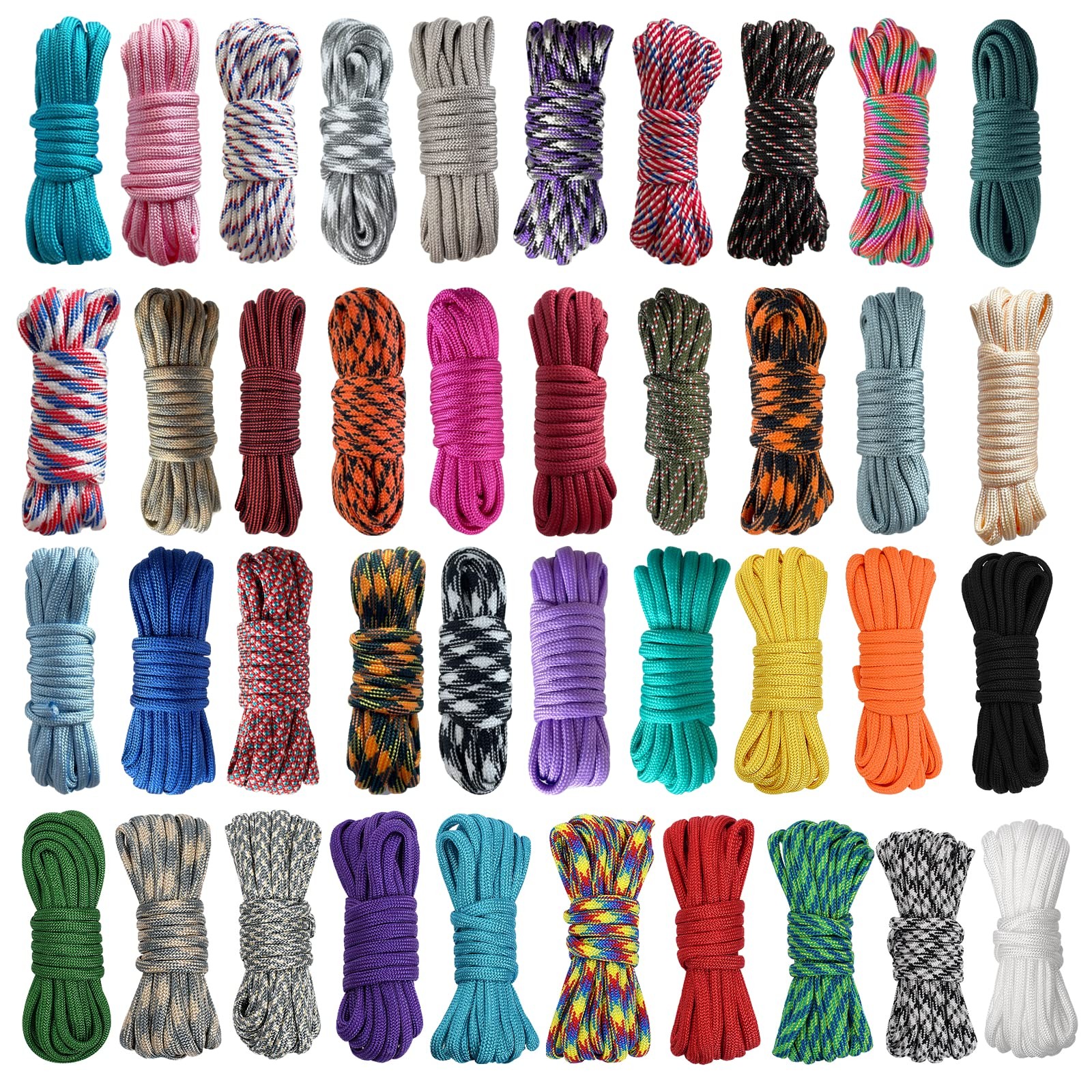 40 Colors Paracord Cord Multifunction 550lb 10 feet, Mixed