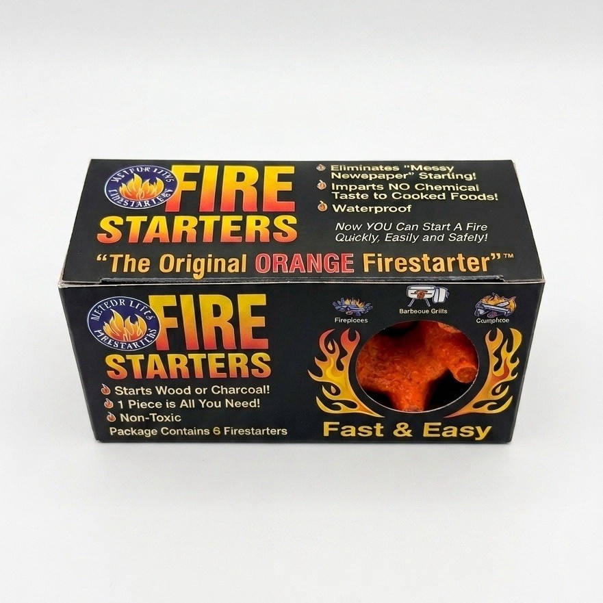 Meteor Lites The Original Orange Fire Starter – Waterproof Non-Toxic, 12 Pack