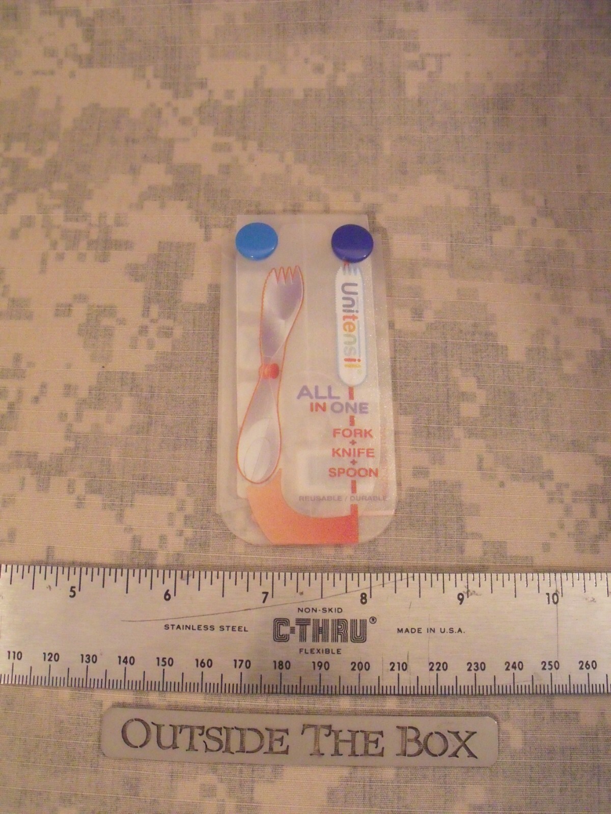 Emergency/Survival: FoldIt Flat UNITENSIL, Fork, Spoon. Knife Reusable Plastic