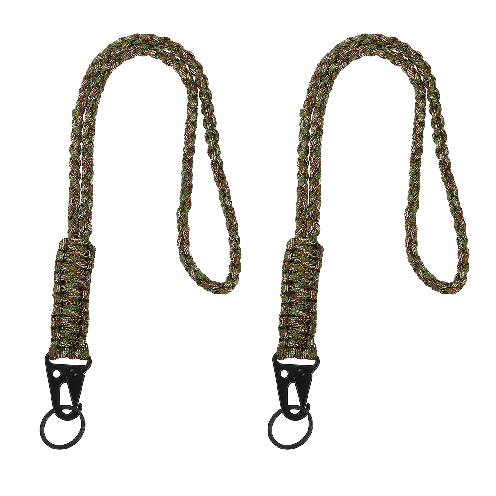 Paracord Lanyard, 2Pcs & Army Green Camouflage Fit for (Keys Whistle)