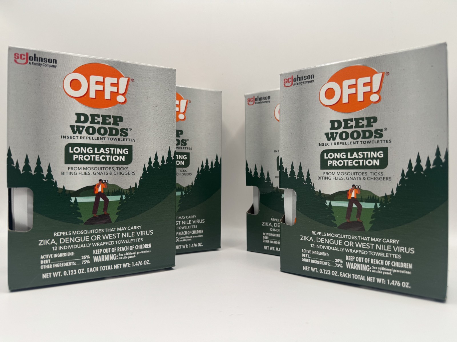 (4 Pack) Deep Woods Insect Repellent Towelettes 12 Per Box 48 Total Wipes Deet