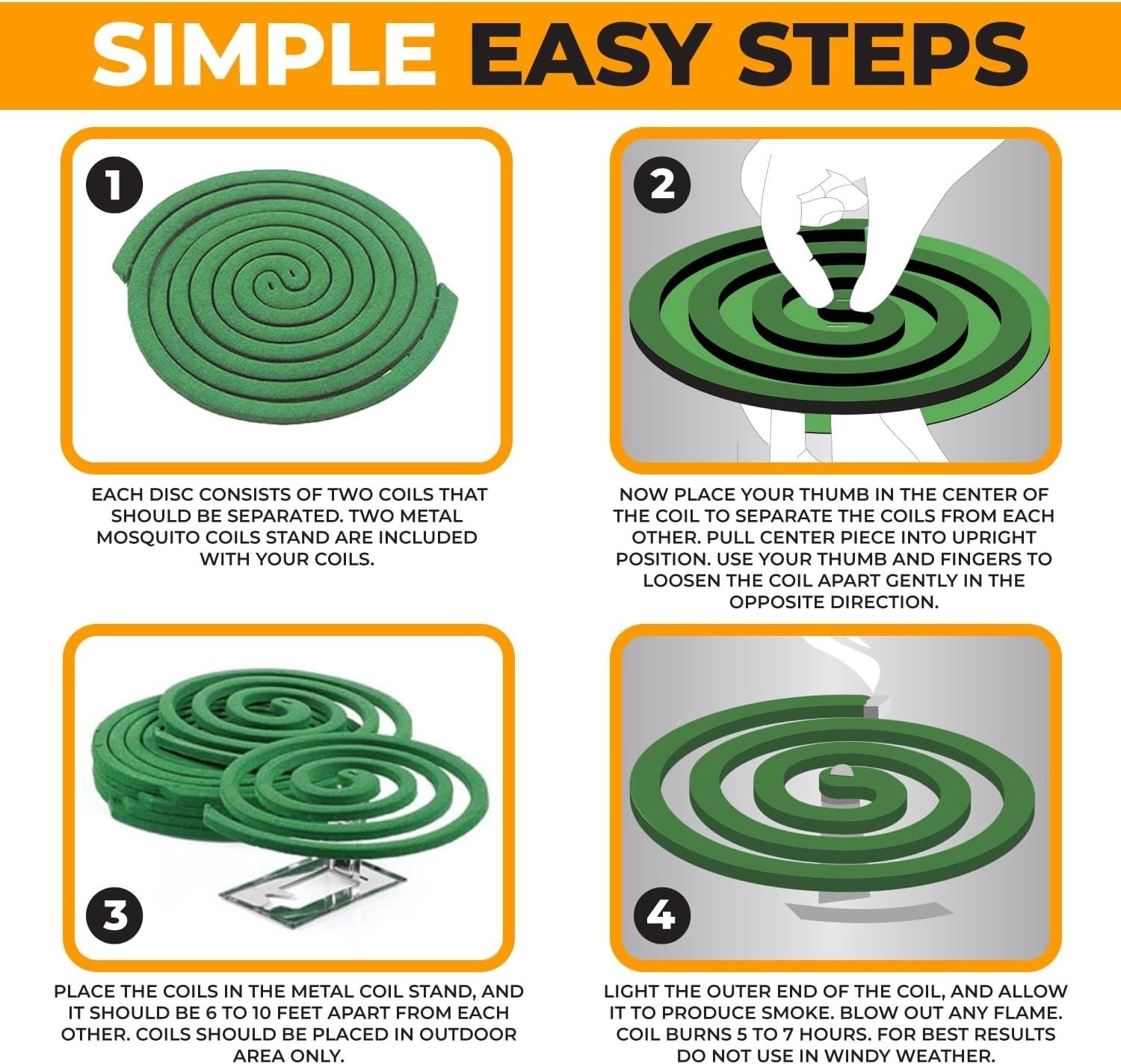 20 Coils Supreme Pro Mosquito Repellent Coils – Outdoor Use Reaches Up to 10 fts