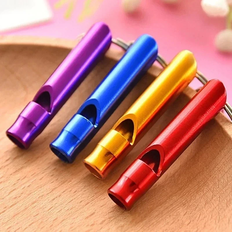 4PCS Aluminum Emergency Whistle Keychain Loud Survival Camping Safety
