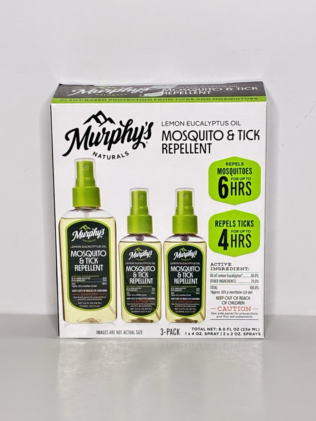 Murphy’s Naturals MOSQUITO TICK REPELLENT Spray Lemon Eucalyptus Oil, 3-PACK Set