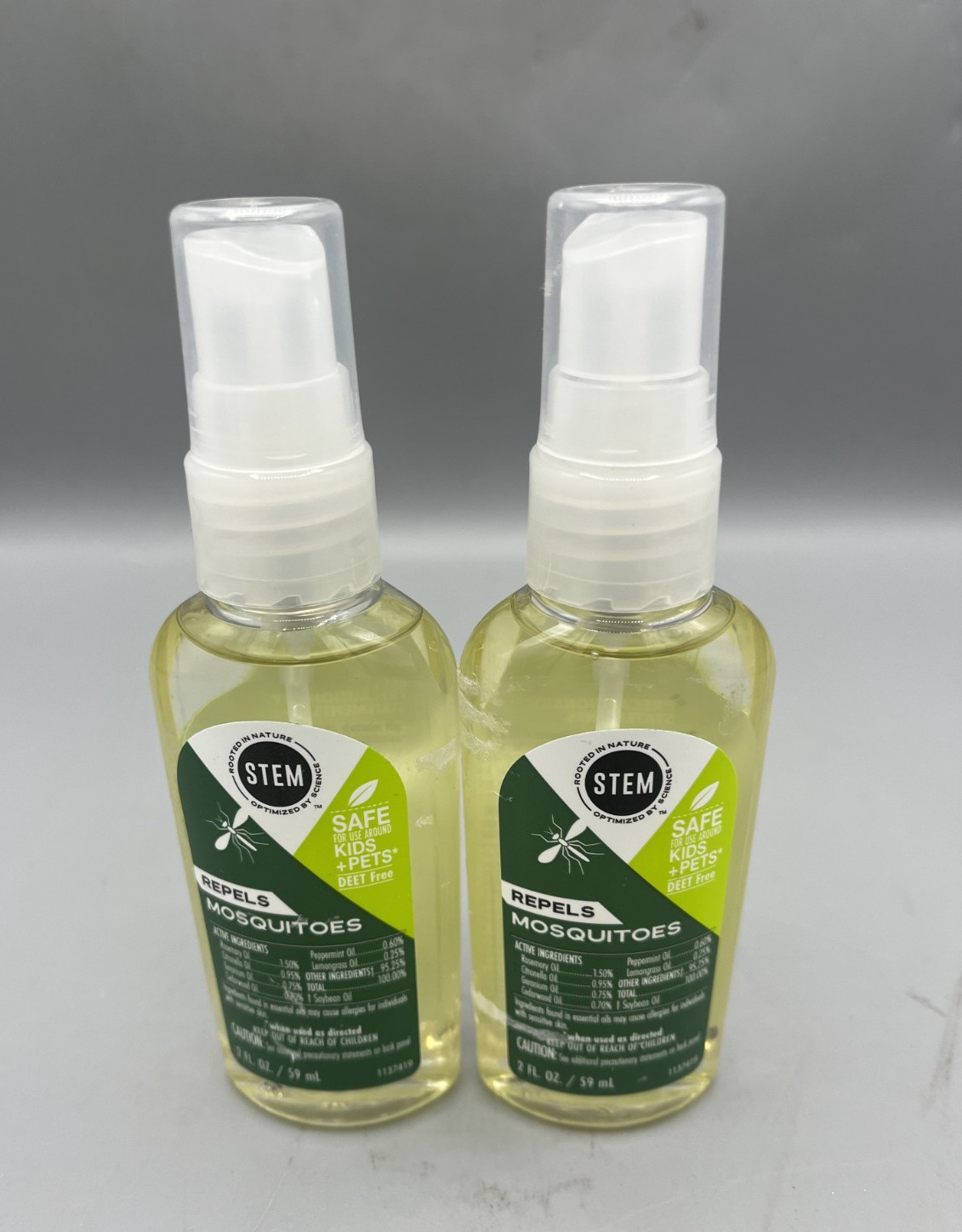 Lot Of 2 STEM Mosquito Repellent Spray Plant Based Kid Pet Safe Travel Size NEW