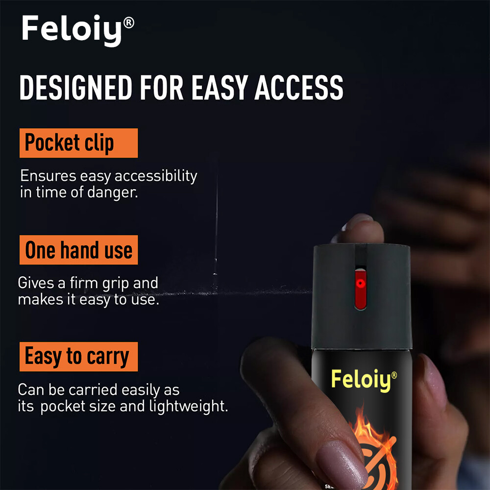 1/3/5 Pack Feloiy Pepper Spray 2oz Maximum Strength Self Defense Security Black