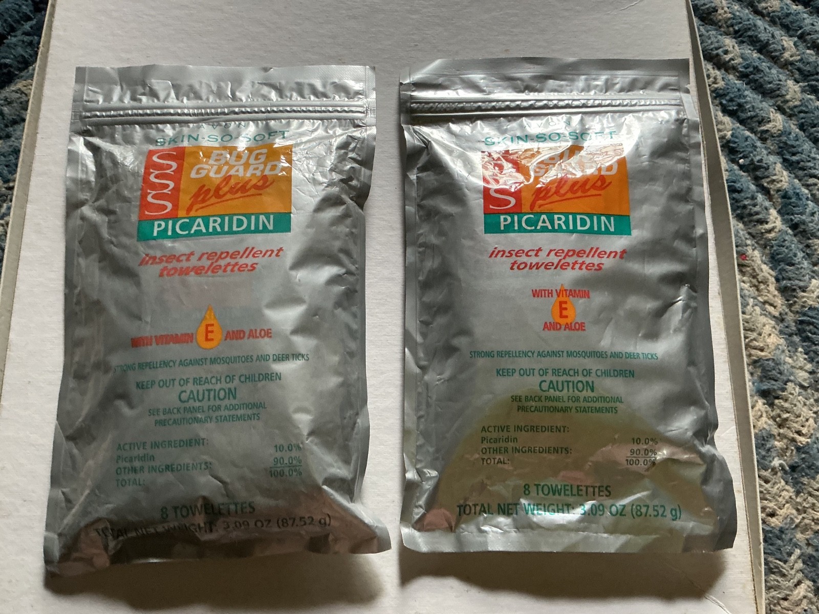 Skin So Soft–PICARIDIN BUG REPELLENT TOWELETTES–2-8 packs-16 total. NEW