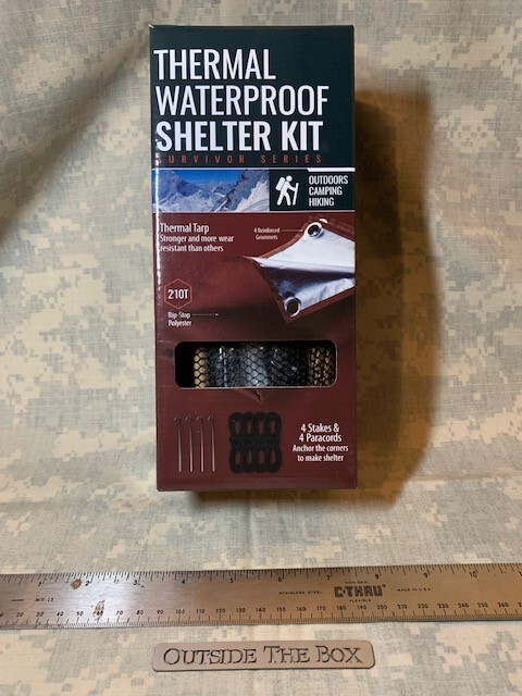 Emergency/Survival: SE Waterproof Thermal Shelter Kit -Tent or Tarp/Cord/Stakes