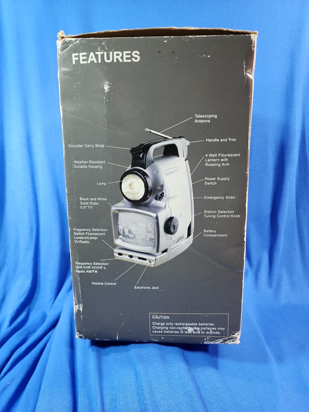 Multi-Function TV Radio Lantern Flashlight Siren Camping Survival Car Battery
