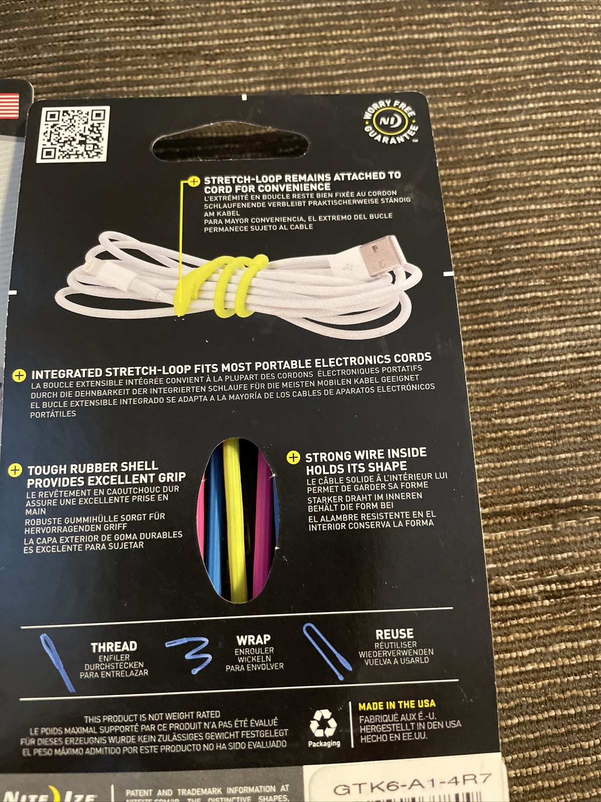 2X Nite Ize Gear Tie Reusable Rubber Twist Tie Assorted Colors New