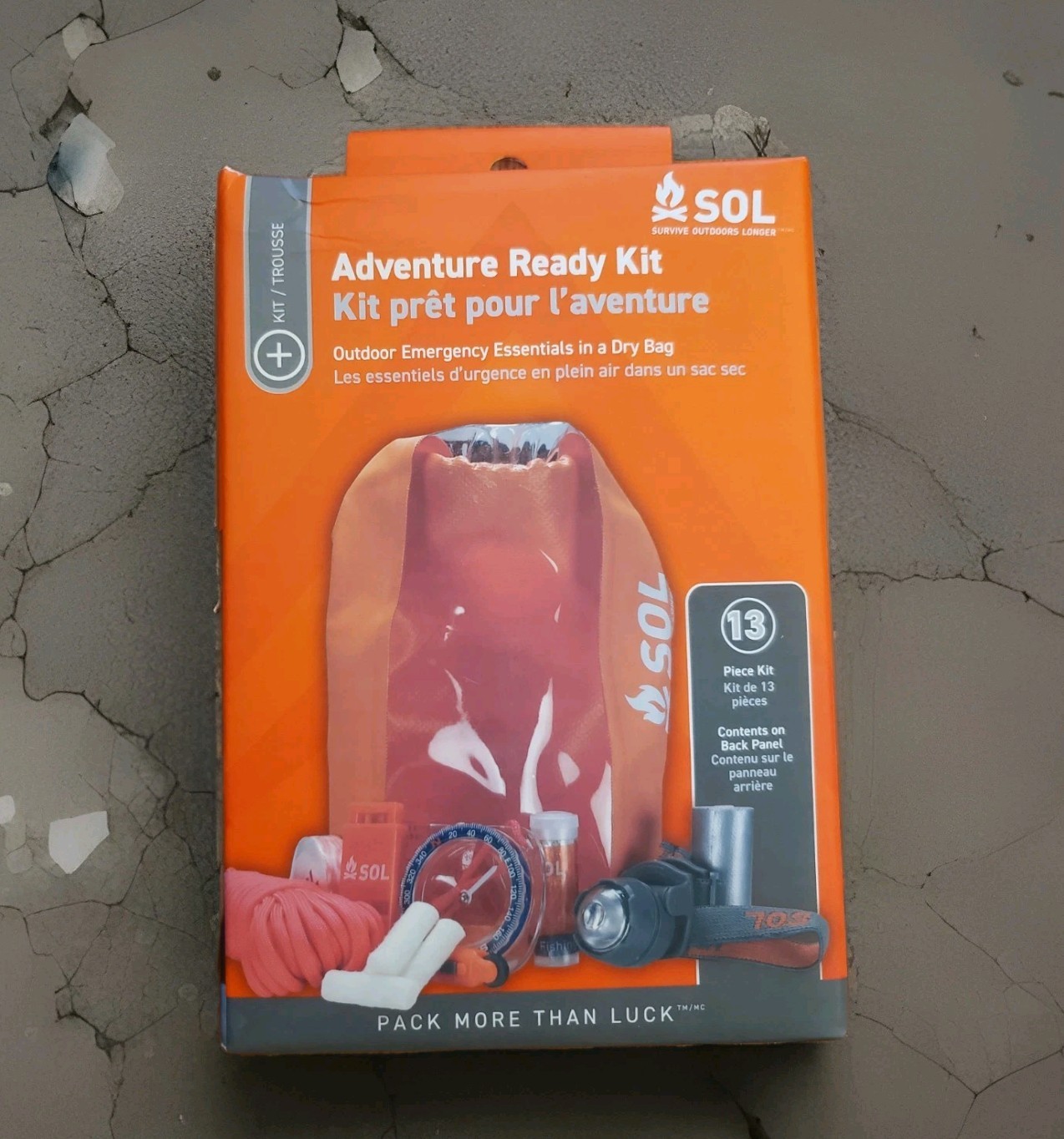 New in Box SOL® 13 Piece Adventure Ready Survival Emergency Essentials Kit