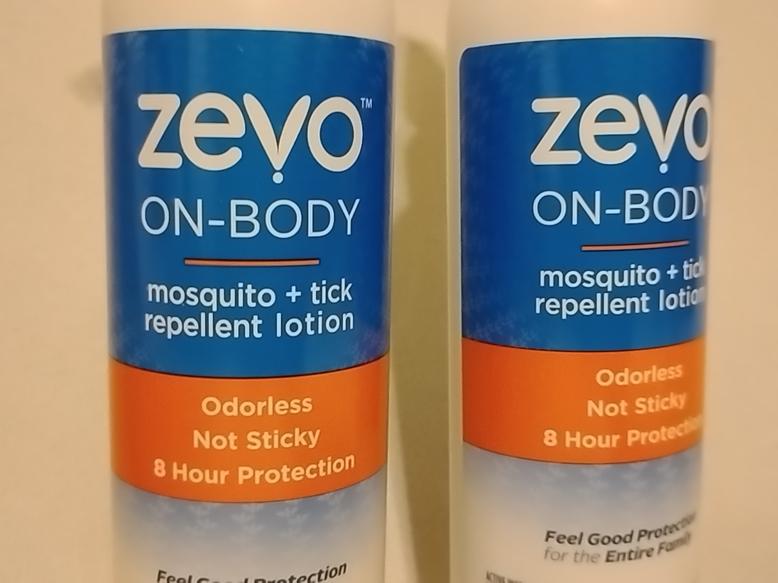 2 Pack Zevo On-Body Mosquito+Tick Repellent Lotion Non Sticky Odorless 8hr. Pro