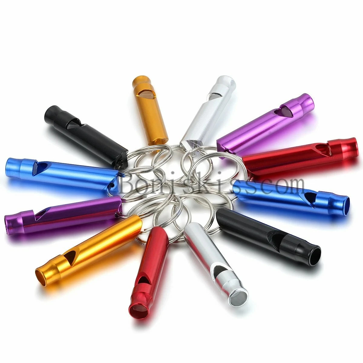 10pcs Long Mini Survival Emergency Whistles Keychain Camping Hiking Outdoor Tool