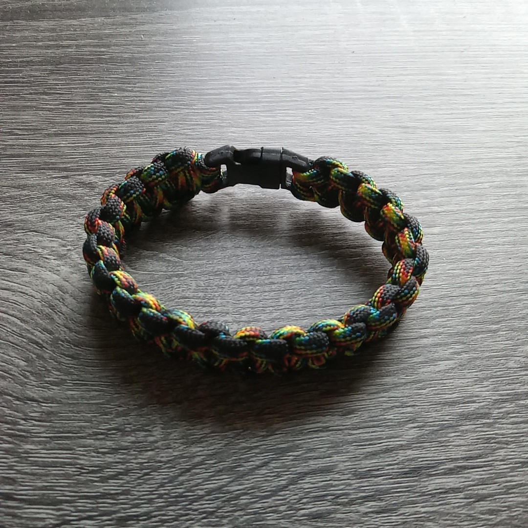 8 Inch Paracord Bracelet Black Blue Yellow Orange Fashion Survival Colorful
