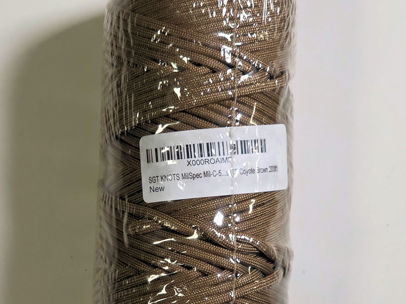 SGT KNOTS Mil-Spec 550 Paracord Coyote Brown 200 ft – MIL-C-5040H Type III – New