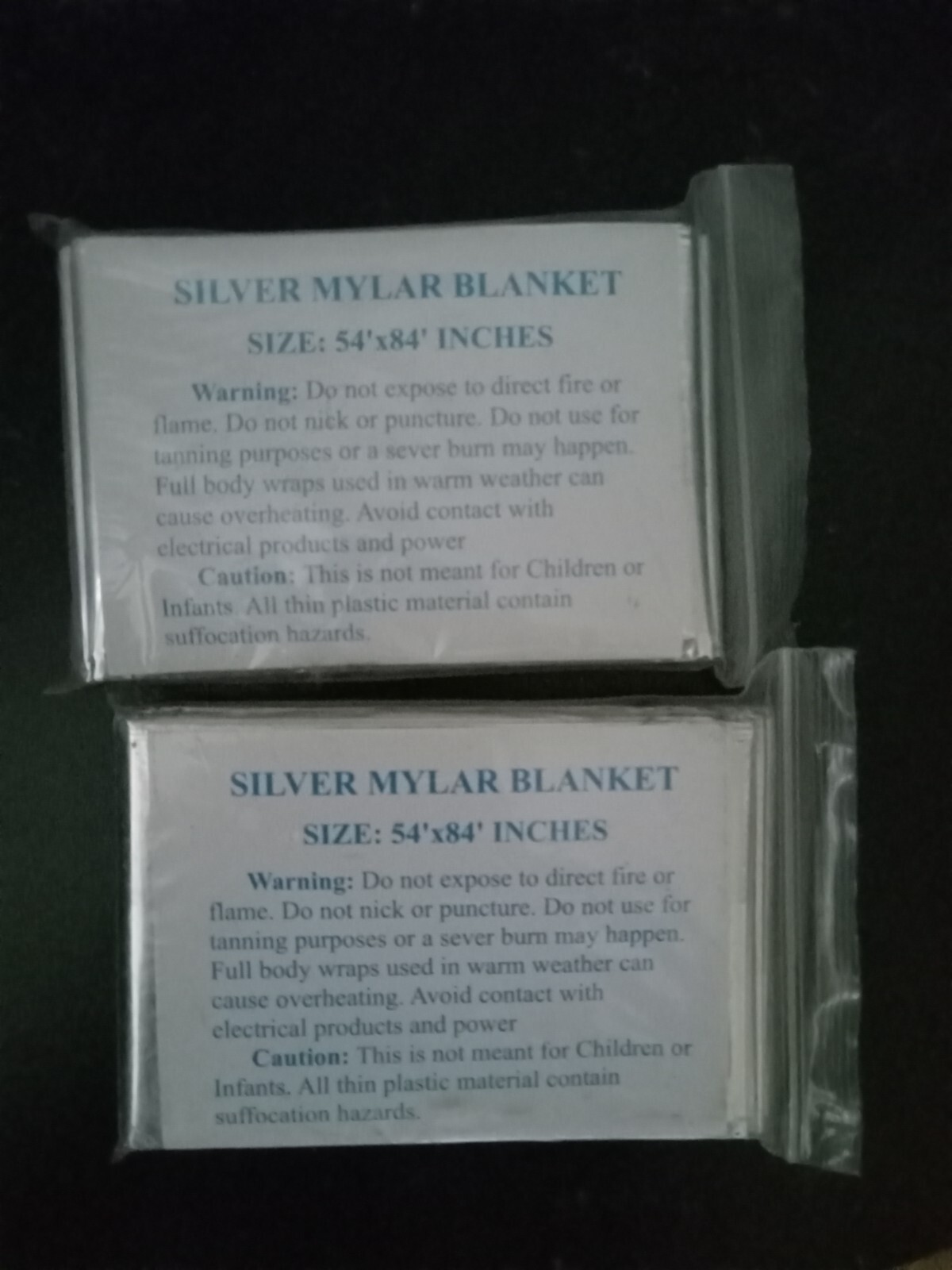 2x Silver Mylar Blankets