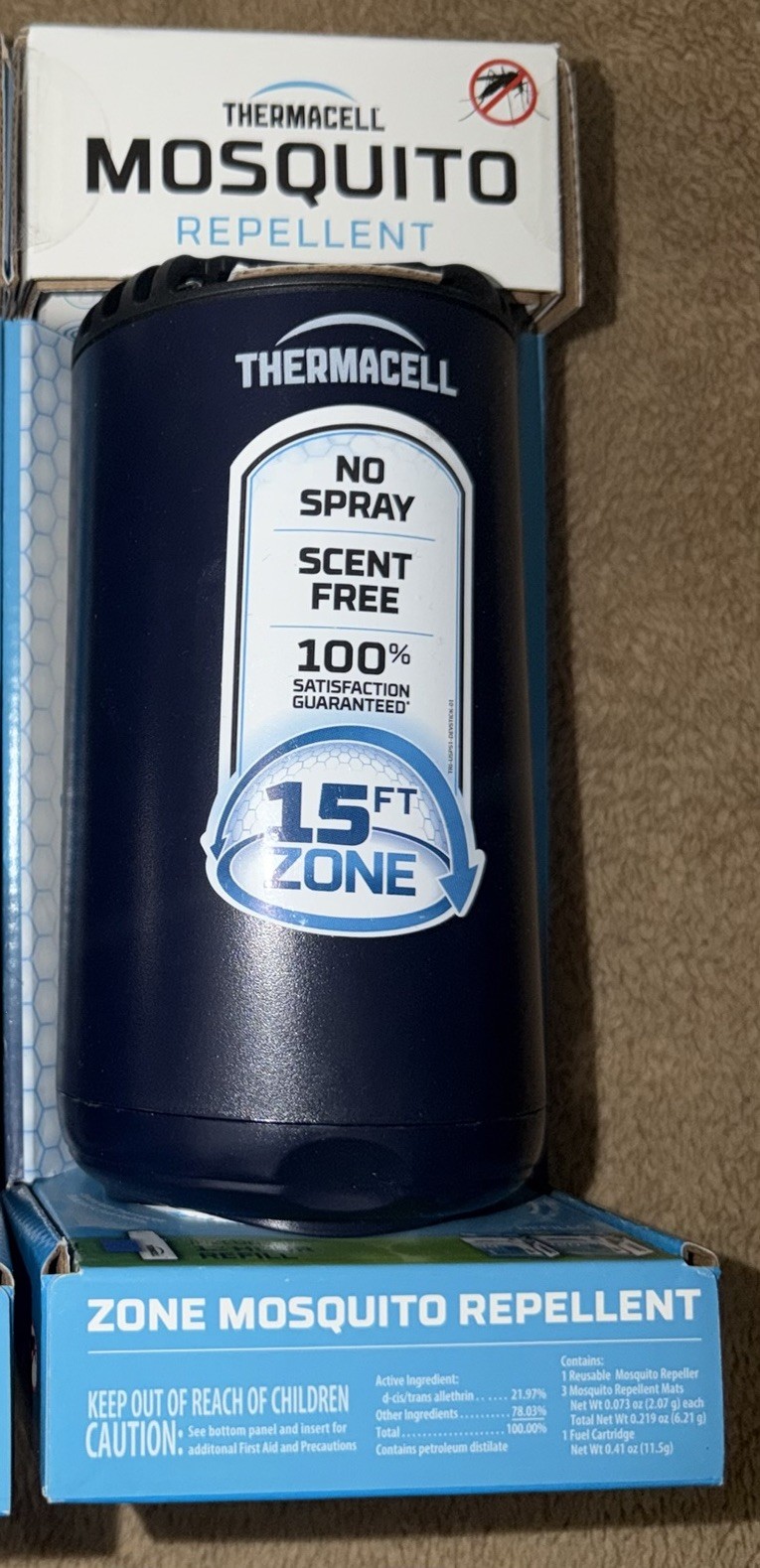 Thermacell MOSQUITO REPELLENT Kit 15 Foot Bug Zone NO SPRAY 12 Hour SCENT FREE