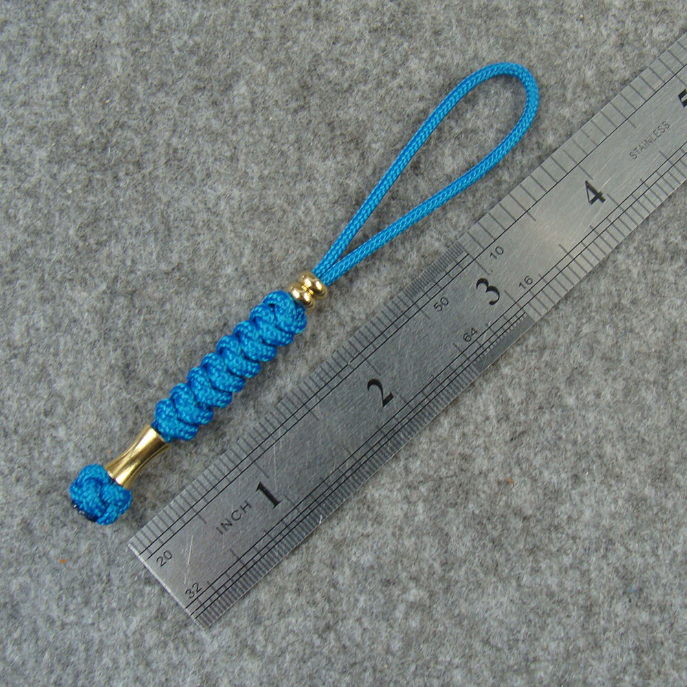 2 Pack Handmade 2mm Paracord Knife Lanyard With Brass Beads / Knife Beads