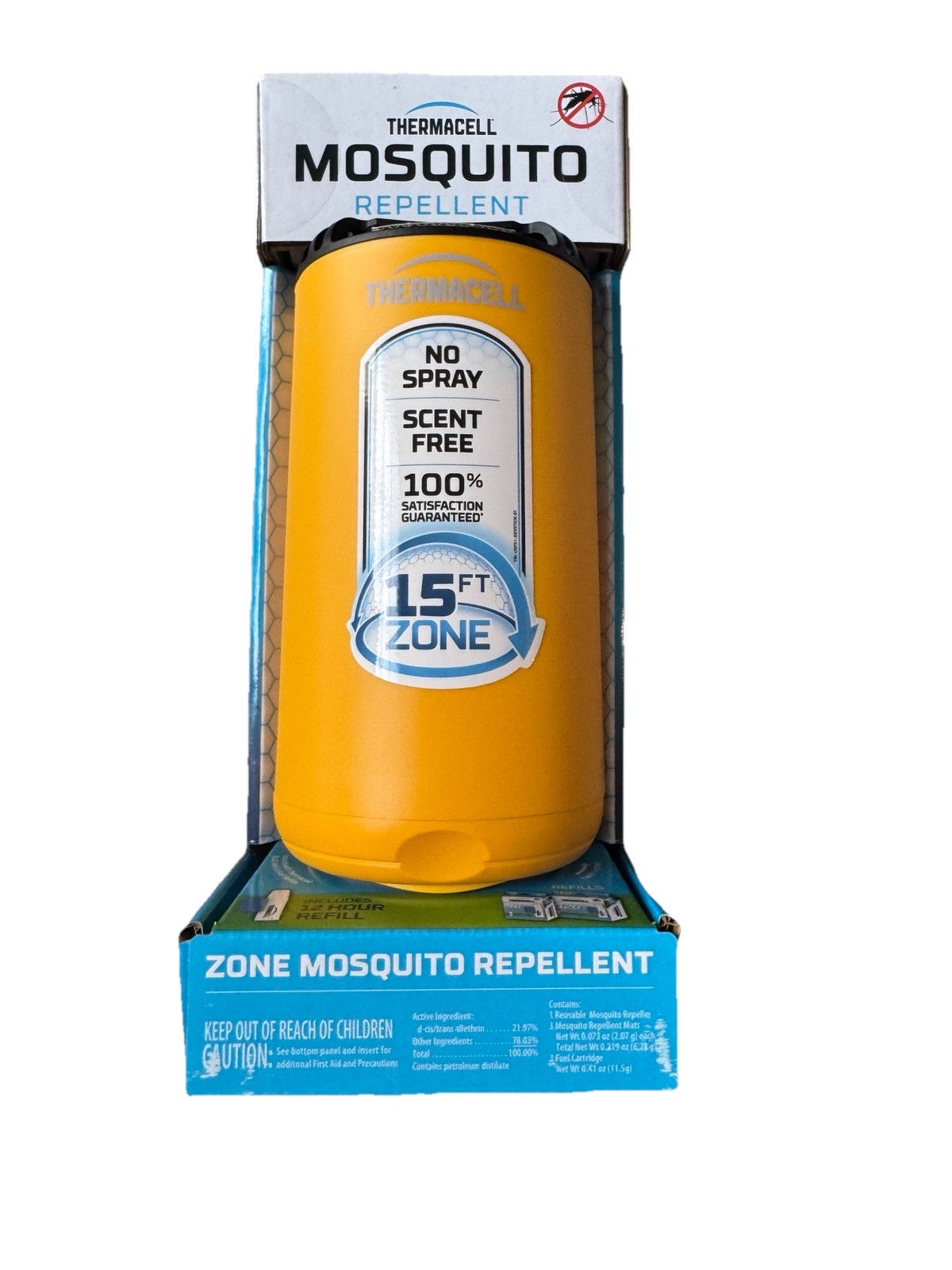 Thermacell Mosquito Repeller Patio Shield; Includes 12-Hour Refill; 15 Foot Zone