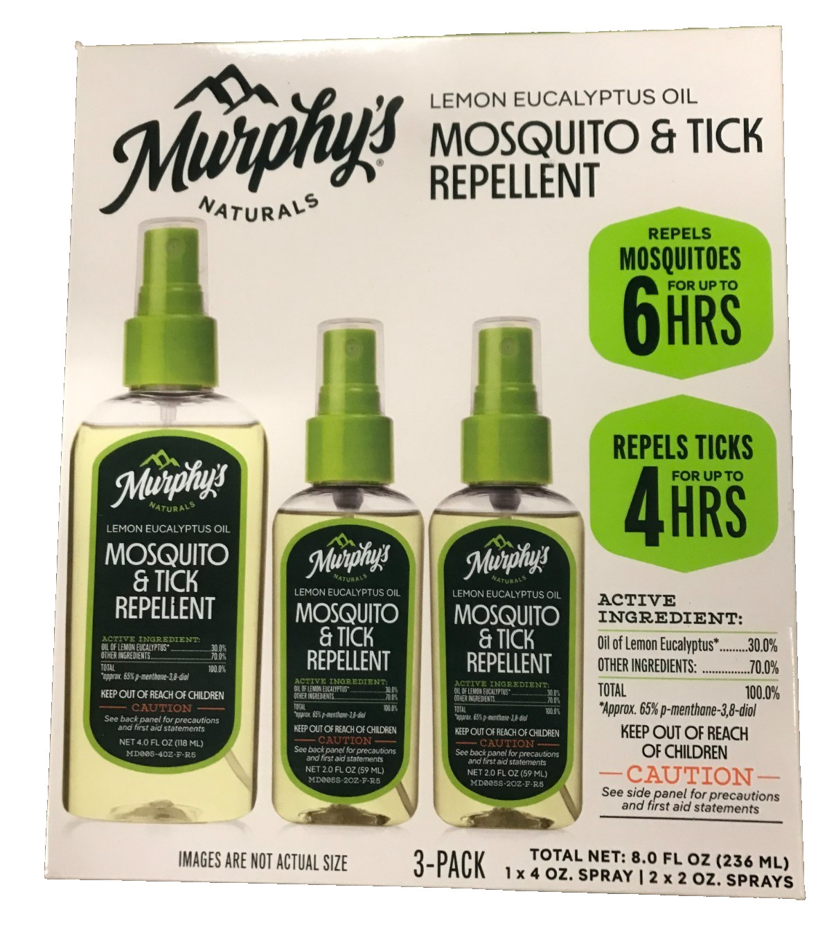 Murphy’s Naturals Lemon Eucalyptus Oil Insect Mosquito Tick Repellent 8 Oz.