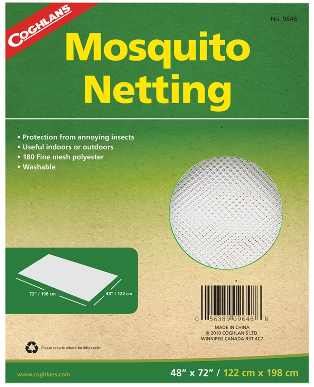 Coghlan’s Mosquito Netting, 48″ x 72″